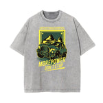 Stone Wash Humorous Cartoon Design Tee
