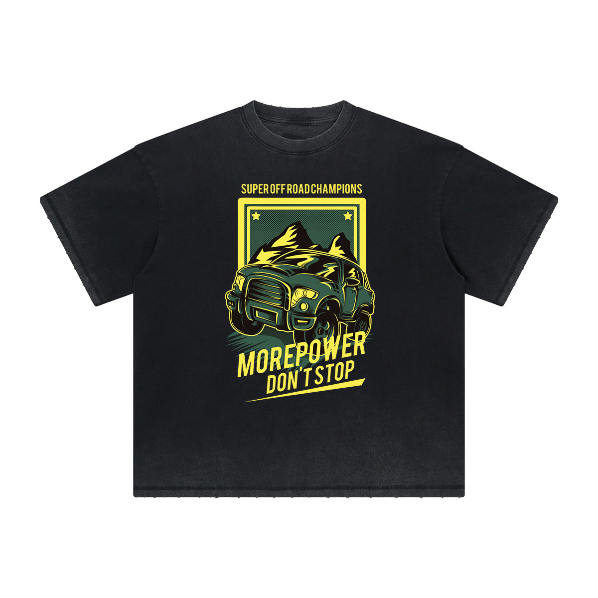 Thick Faded Humorous Cartoon Graphic Tee