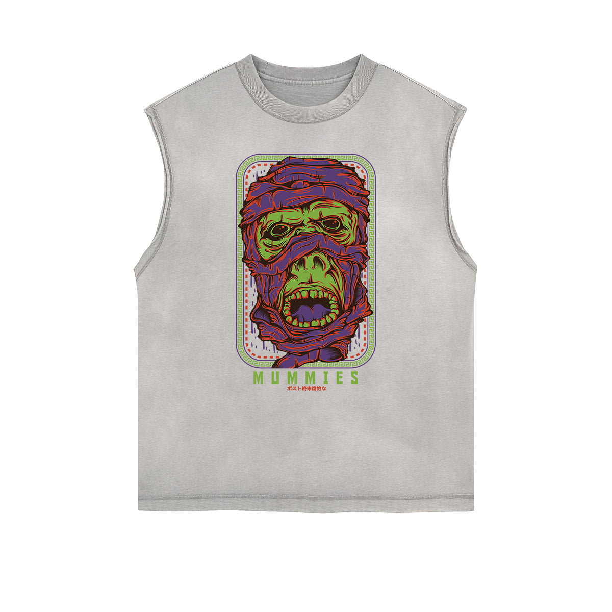 Sleeveless Humorous Cartoon Pattern Tee