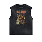 Sleeveless Punk Cartoon Pattern Tee