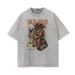 Faded Punk Cartoon Pattern T Shirt