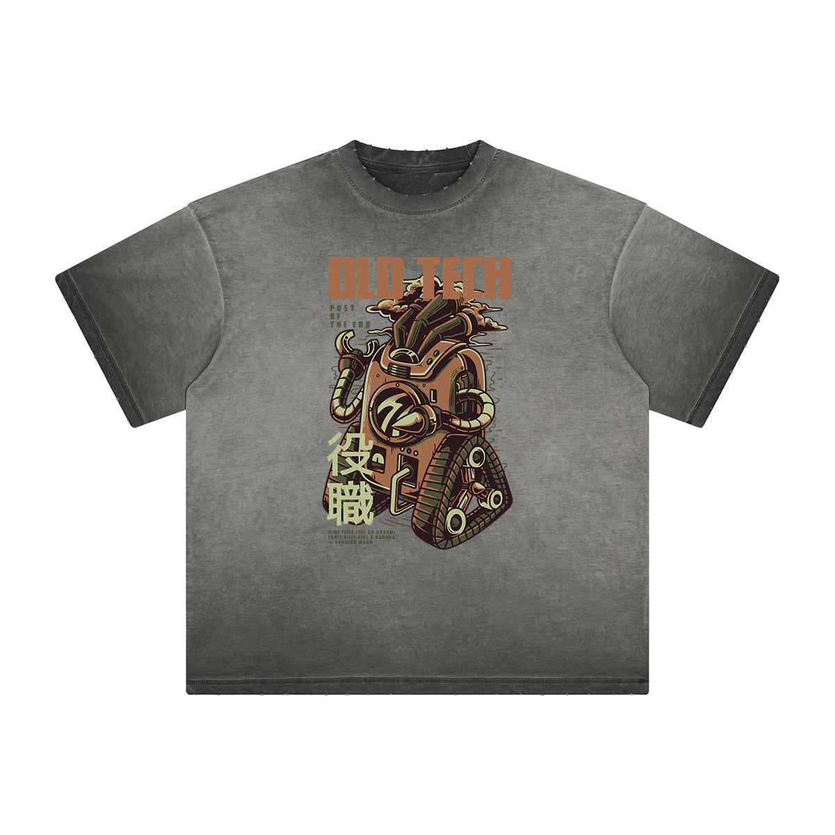 Thick Faded Punk Cartoon Pattern Tee