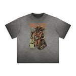 Thick Faded Punk Cartoon Pattern Tee