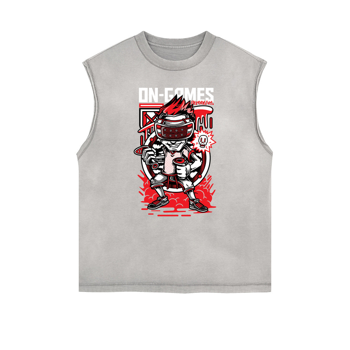 Punk Cartoon Graphic Tank Top