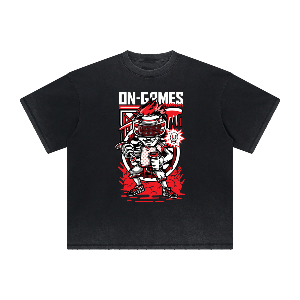 Vintage Frayed Punk Cartoon Graphic Tee