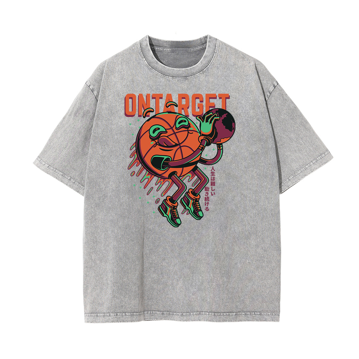 Faded Punk Cartoon Pattern T Shirt