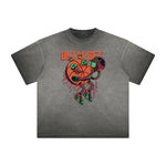 Thick Faded Punk Cartoon Pattern Tee