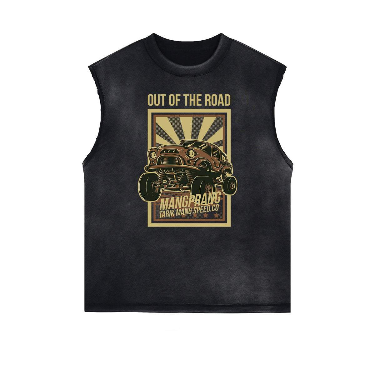 Sleeveless Punk Cartoon Pattern Tee