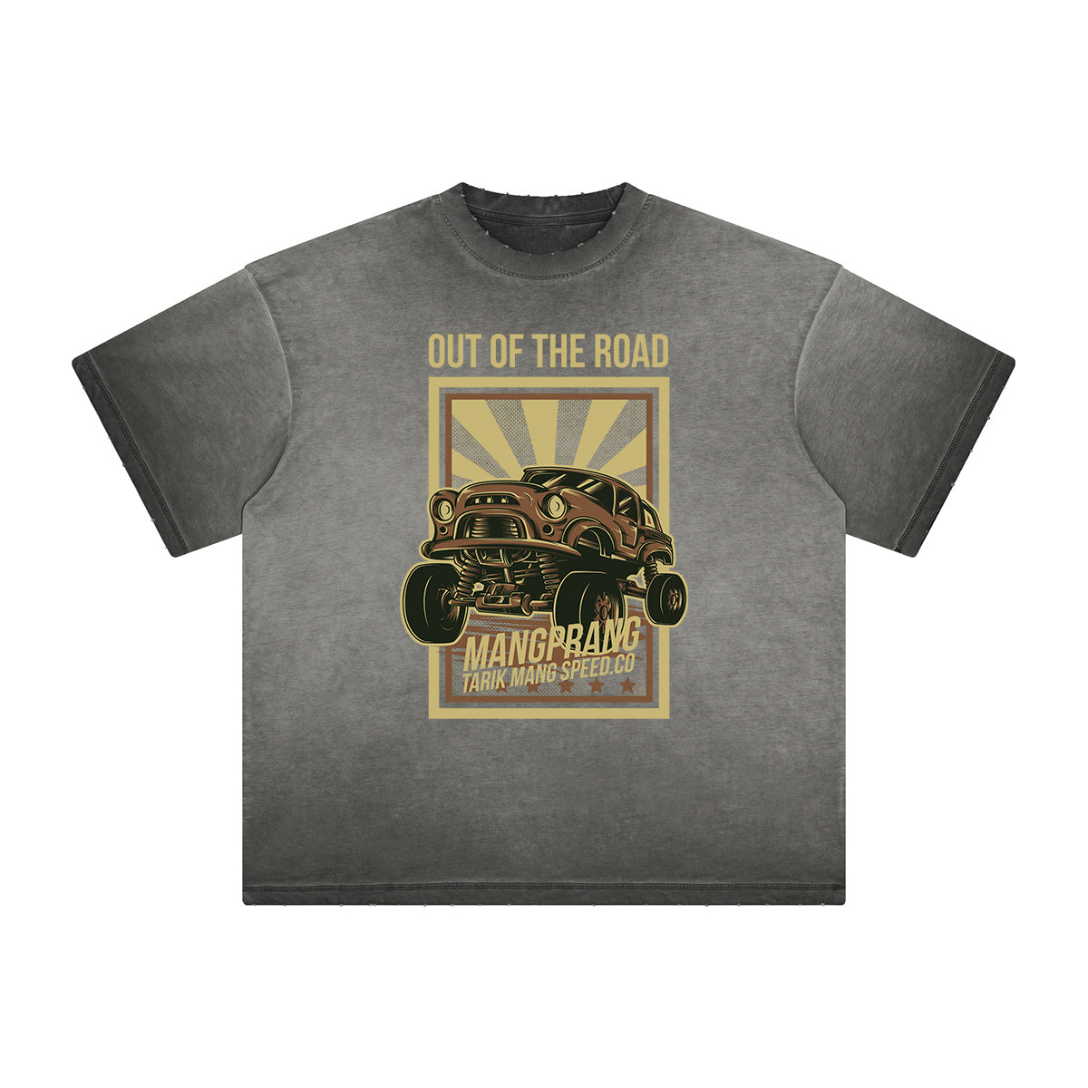 Thick Faded Punk Cartoon Pattern Tee