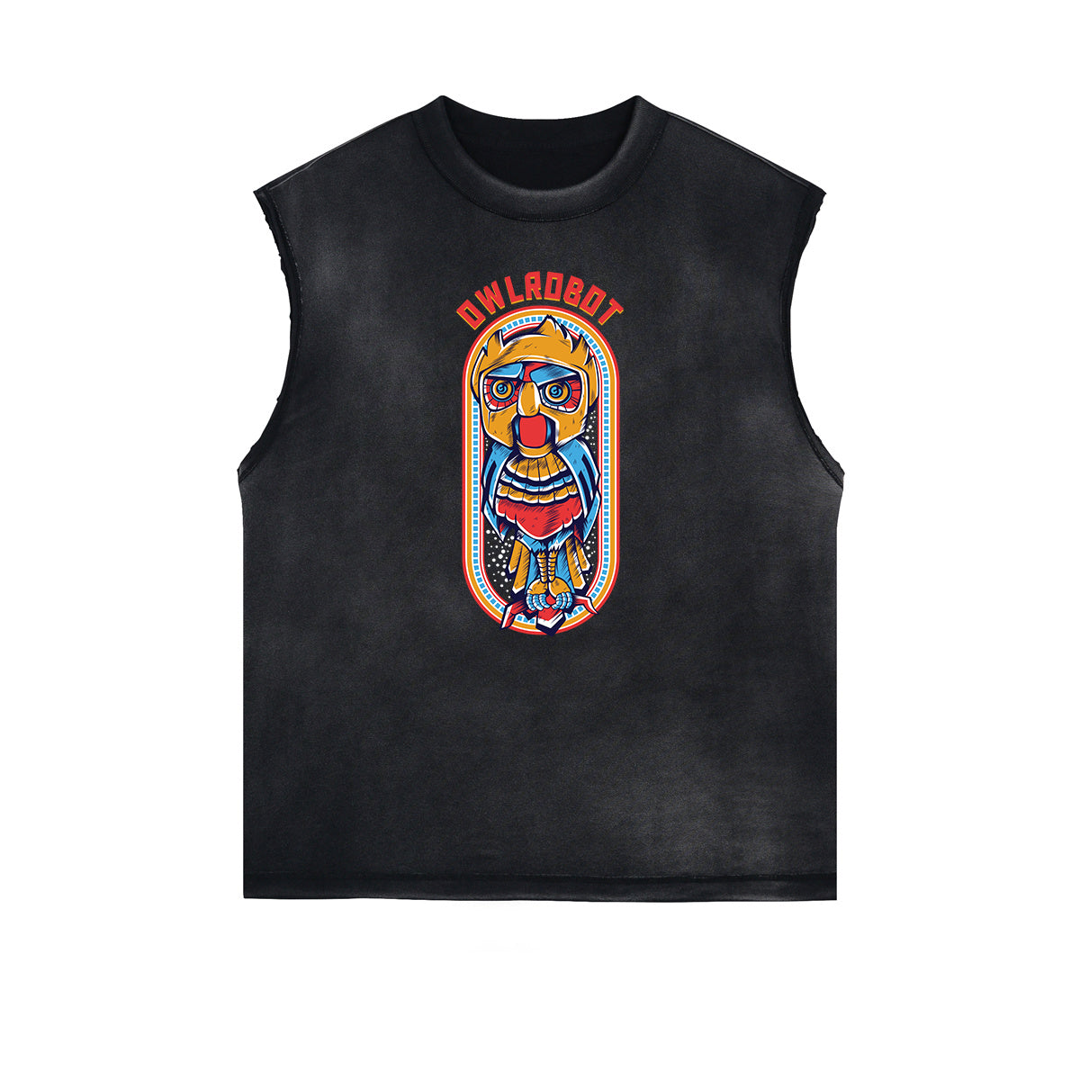 Sleeveless Punk Cartoon Pattern Tee
