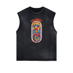 Sleeveless Punk Cartoon Pattern Tee