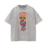 Faded Punk Cartoon Pattern T Shirt