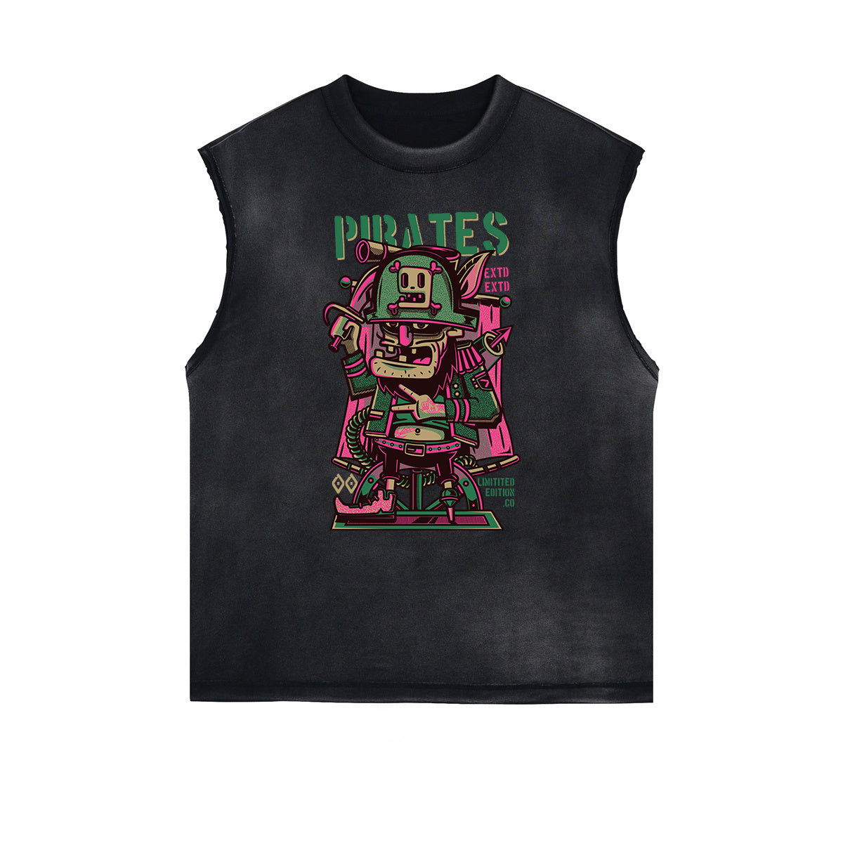Sleeveless Punk Cartoon Pattern Tee