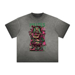 Thick Faded Punk Cartoon Pattern Tee