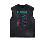 Sleeveless Punk Cartoon Pattern Tee