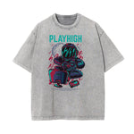 Faded Punk Cartoon Pattern T Shirt