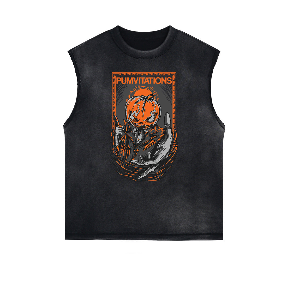 Sleeveless Punk Cartoon Pattern Tee