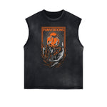 Sleeveless Punk Cartoon Pattern Tee