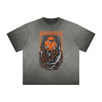 Thick Faded Punk Cartoon Pattern Tee