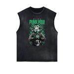 Sleeveless Punk Cartoon Pattern Tee
