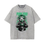Faded Punk Cartoon Pattern T Shirt