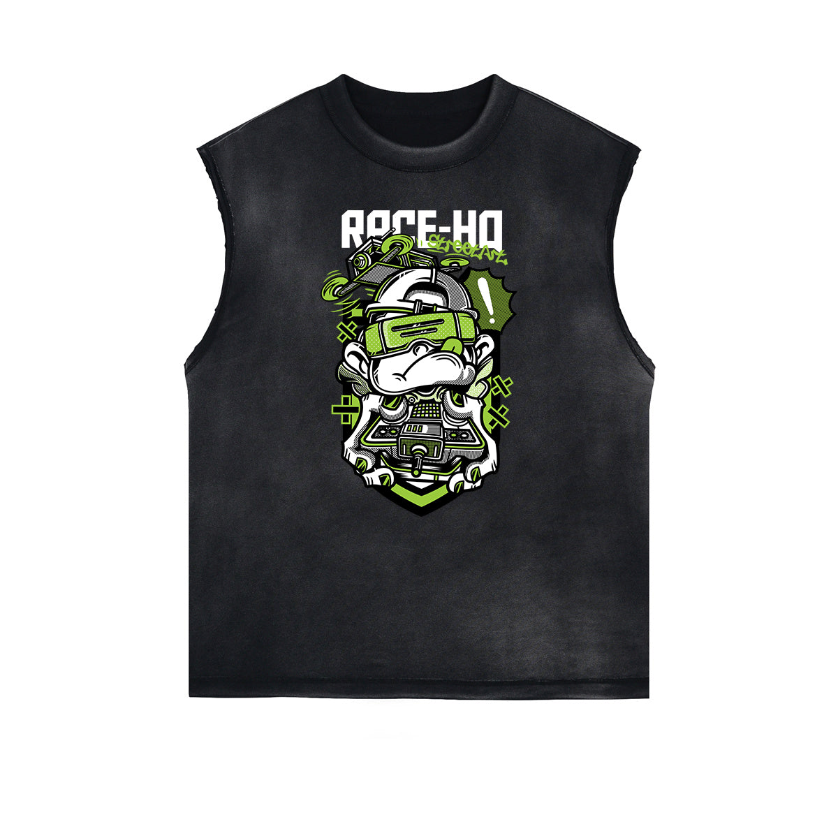 Sleeveless Punk Cartoon Pattern Tee