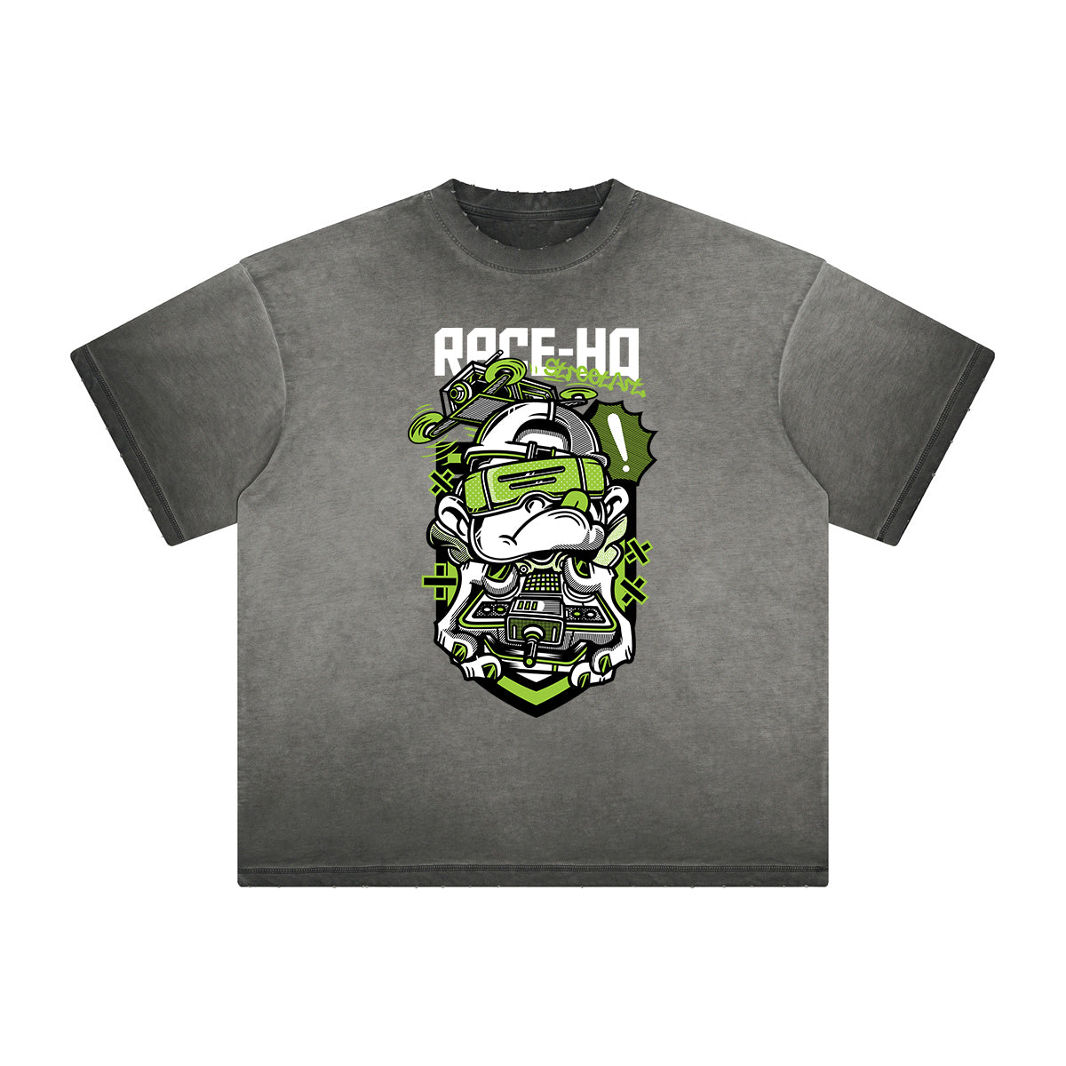 Thick Faded Punk Cartoon Pattern Tee