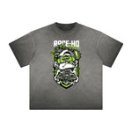 Thick Faded Punk Cartoon Pattern Tee