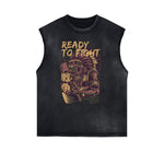 Sleeveless Punk Cartoon Pattern Tee