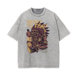 Faded Punk Cartoon Pattern T Shirt
