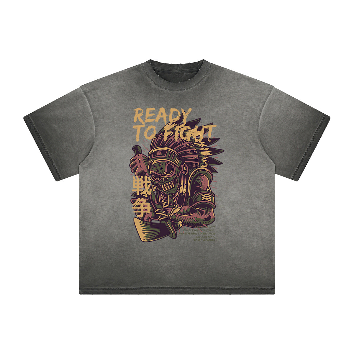 Thick Faded Punk Cartoon Pattern Tee