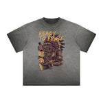 Thick Faded Punk Cartoon Pattern Tee