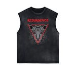 Sleeveless Punk Cartoon Pattern Tee