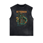 Sleeveless Punk Cartoon Pattern Tee