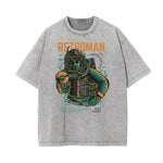 Faded Punk Cartoon Pattern T Shirt