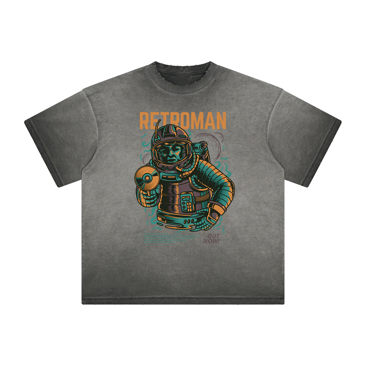 Thick Faded Punk Cartoon Pattern Tee