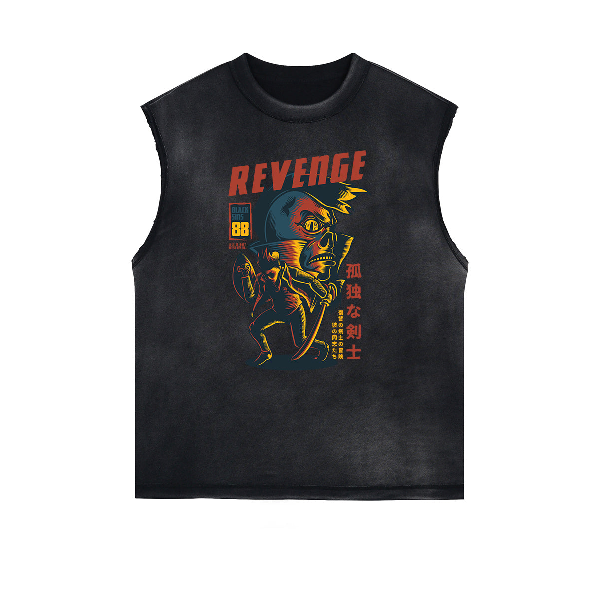 Sleeveless Punk Cartoon Pattern Tee