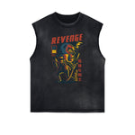Sleeveless Punk Cartoon Pattern Tee