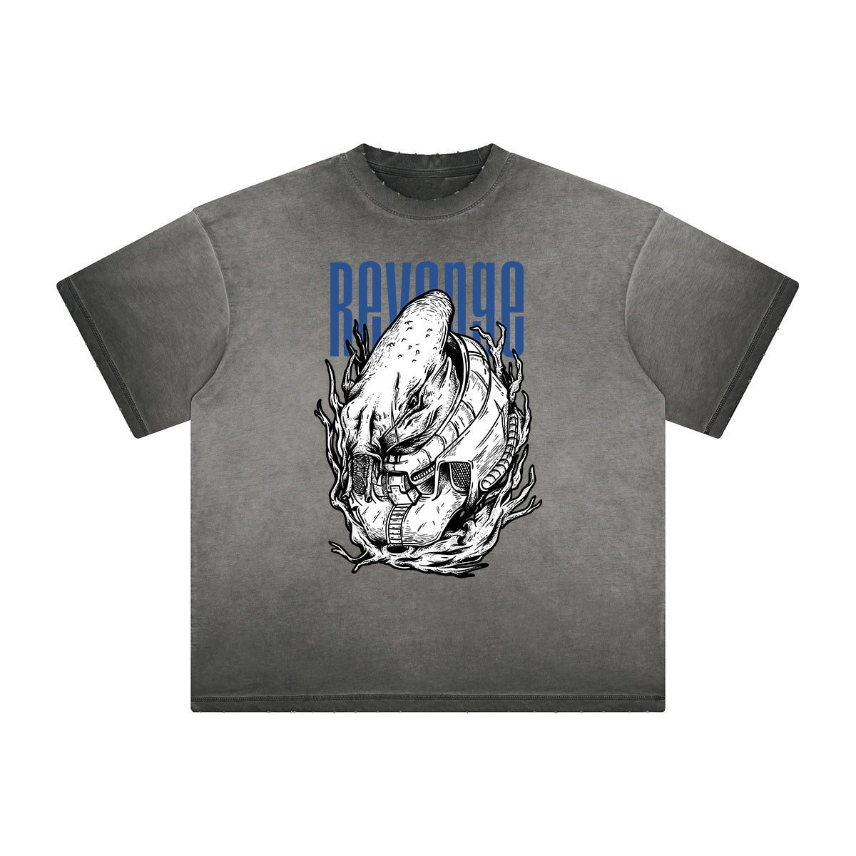 Thick Faded Punk Cartoon Pattern Tee