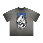 Thick Faded Punk Cartoon Pattern Tee