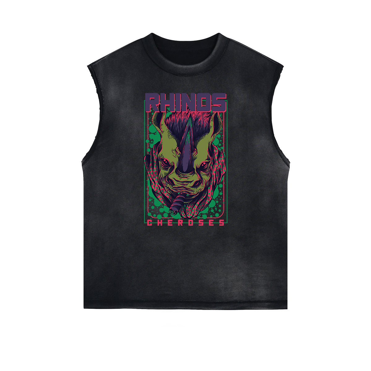 Sleeveless Punk Cartoon Pattern Tee