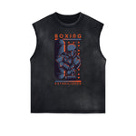 Sleeveless Punk Cartoon Pattern Tee
