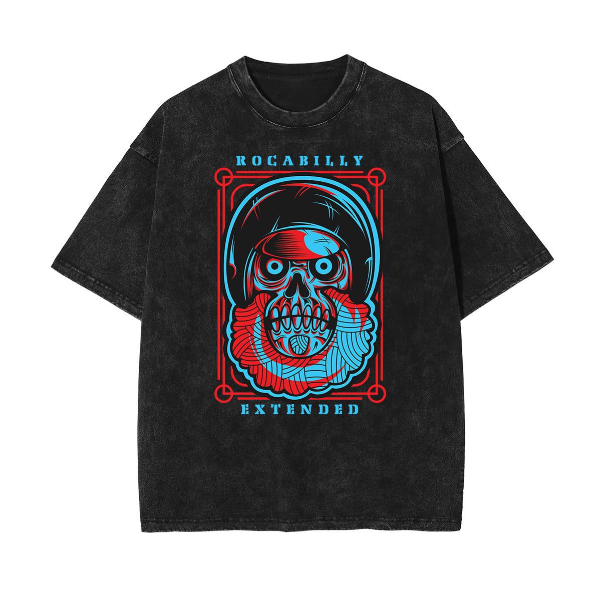 Cartoon Abstract Faded Pattern T Shirt