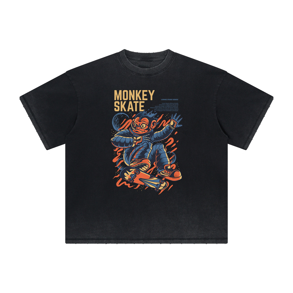 Cartoon Abstract Thick Faded Pattern Tee