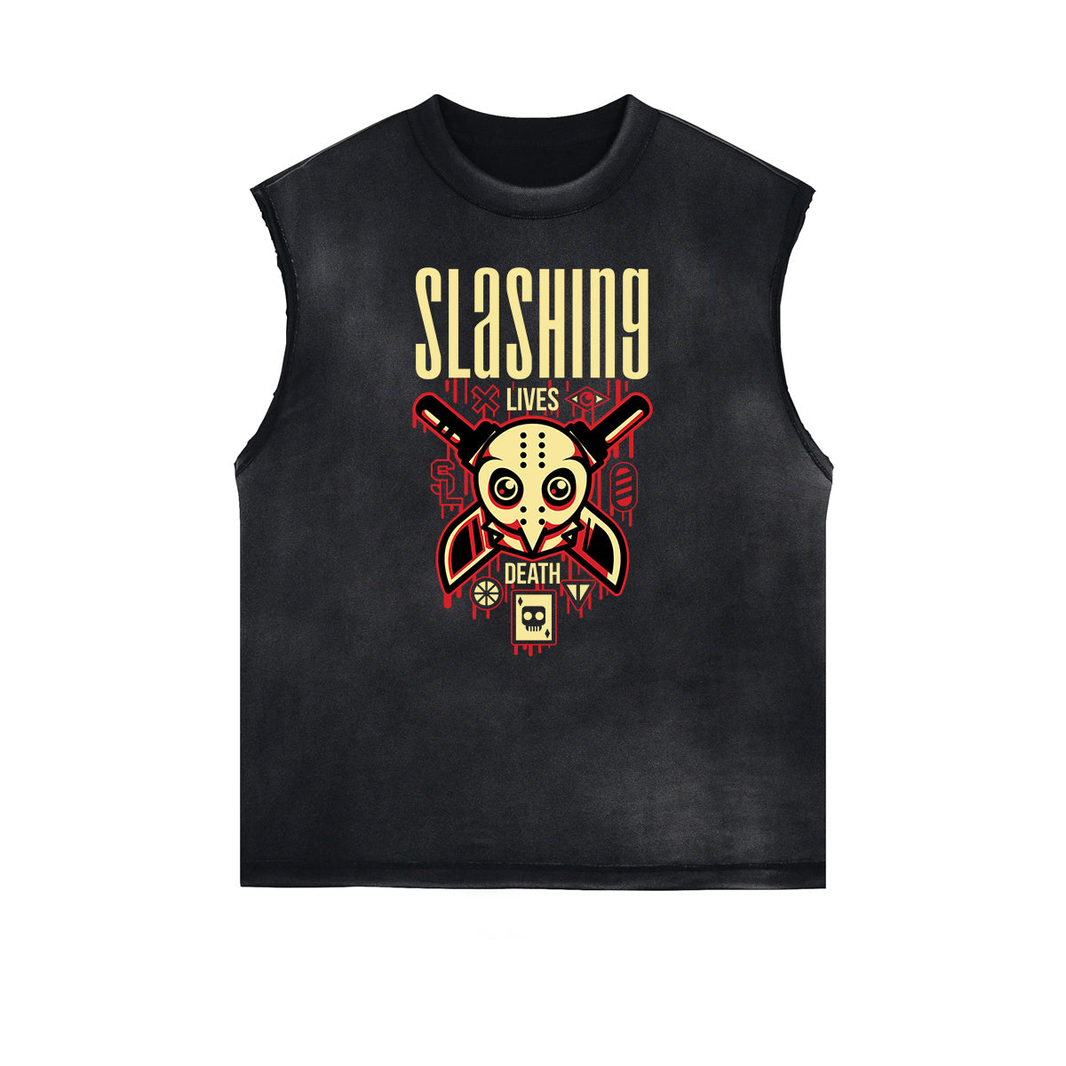 Cartoon Abstract Pattern Sleeveless Tee