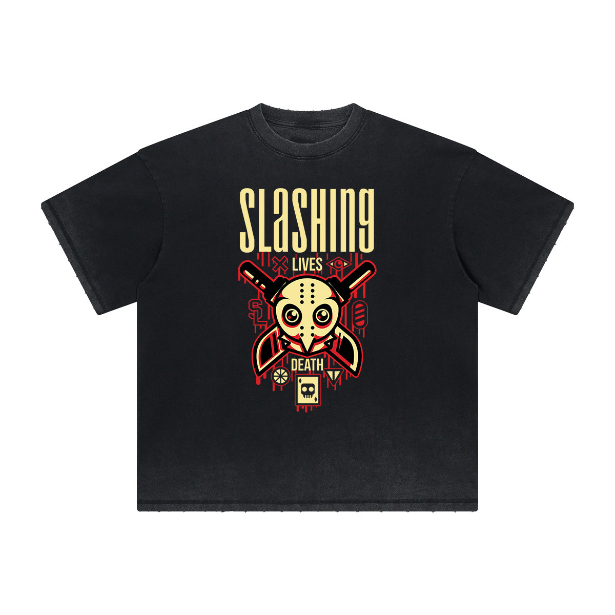 Cartoon Abstract Thick Faded Pattern Tee