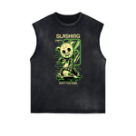 Cartoon Abstract Pattern Sleeveless Tee