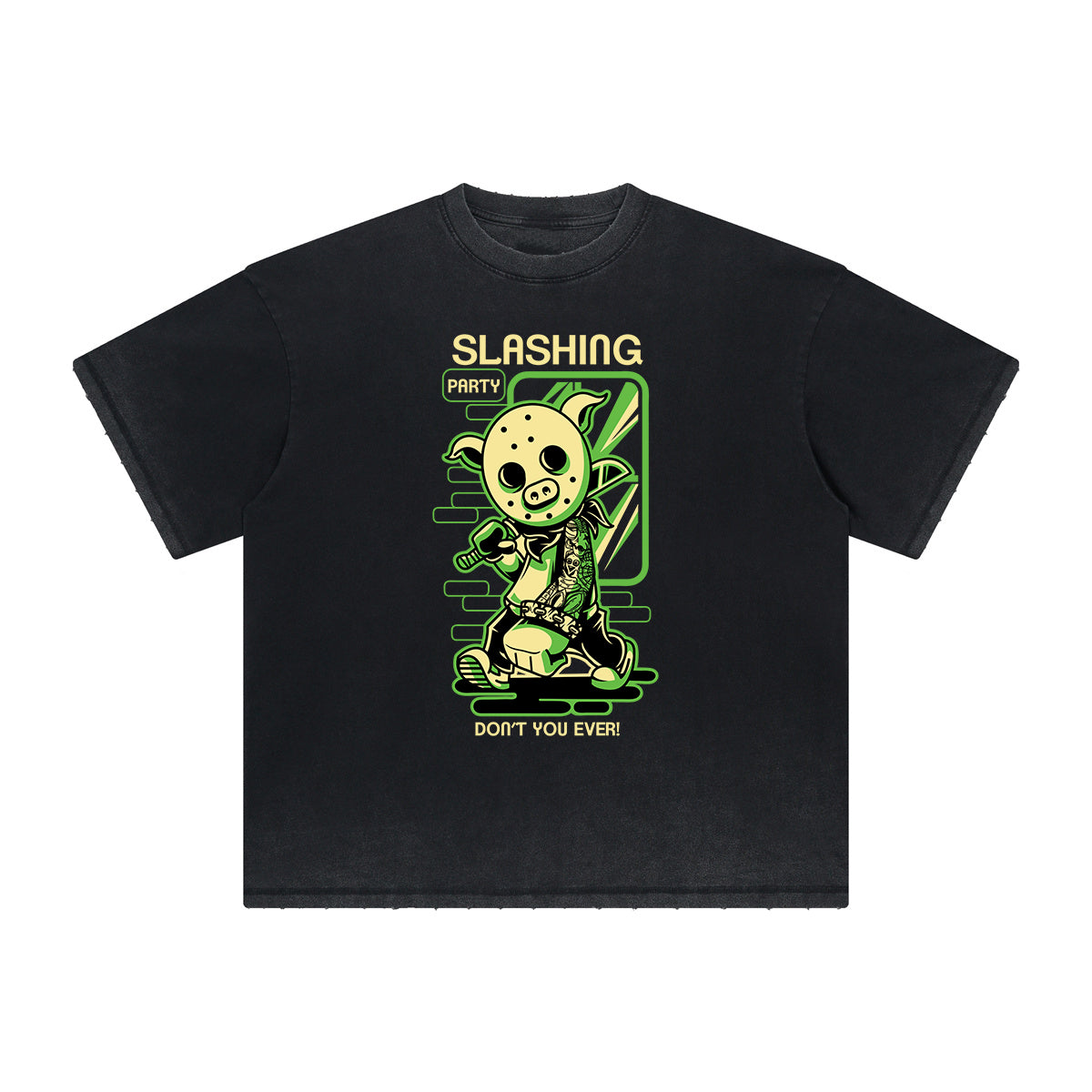 Cartoon Abstract Thick Faded Pattern Tee