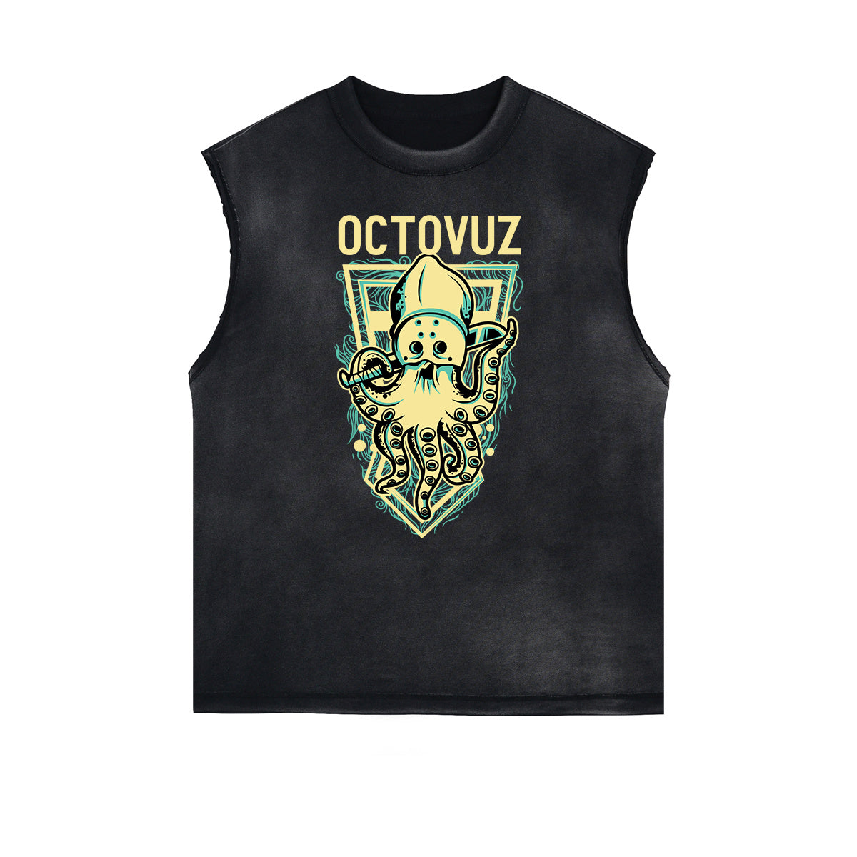Cartoon Abstract Pattern Sleeveless Tee