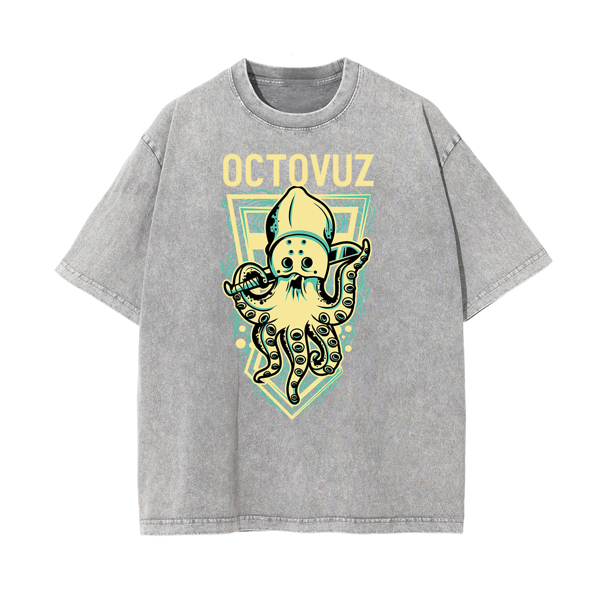 Cartoon Abstract Stone Wash Graphic Tee